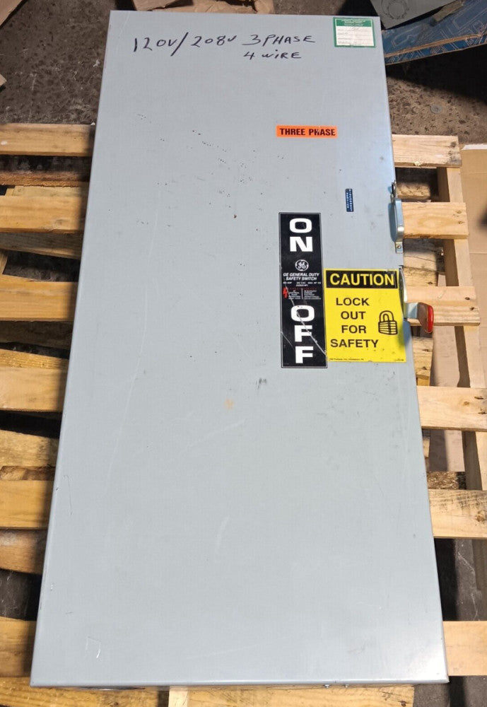 GE TG3325 400 AMP SAFETY DISCONNECT SWITCH 3 POLE FUSIBLE 240 VAC