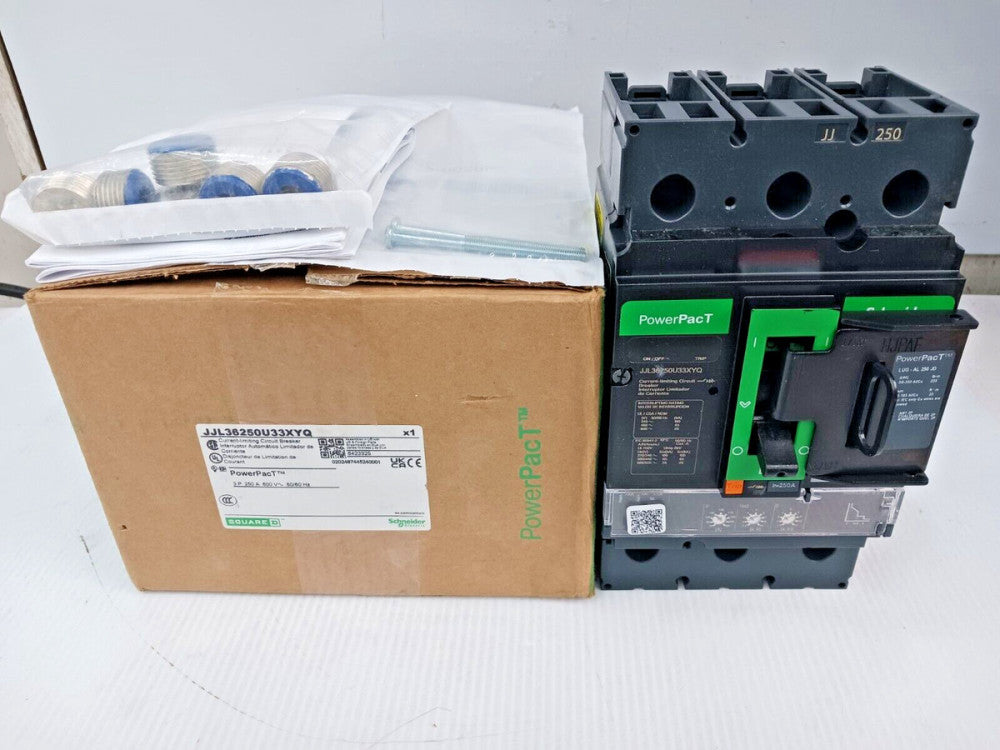 NEW SQUARE D 250 AMP POWERPACT CIRCUIT BREAKER 3 POLE 600 VAC JJL36250U33XYQ