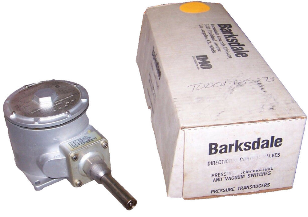 NEW BARKSDALE TEMPERATURE SWITCH 480 VAC 22 AMP 2-1/8" LONG PROBE L1X-L202S-Q55