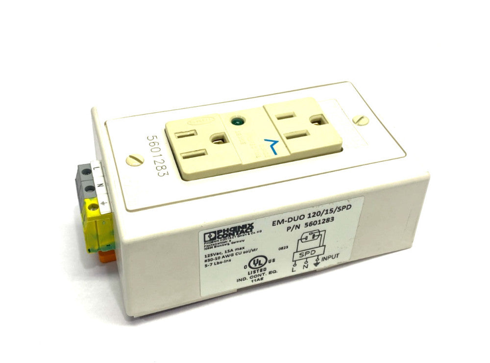 Phoenix Contact EM-DUO 120/15/SPD Rail-Mounted Utility Outlet 5601283