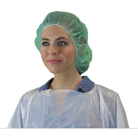 Keystone Safety 110Nwi-10-21 Green Bouffant Cap, Polypropylene, 21 In Dia.,