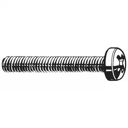 Zoro Select M55340.030.0004 M3-0.50 X 4 Mm Phillips Cheese Machine Screw, Plain