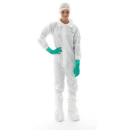 Bioclean S-Bdcct Disposable Coverall, Collared, L, Non-Porous Film Laminate,