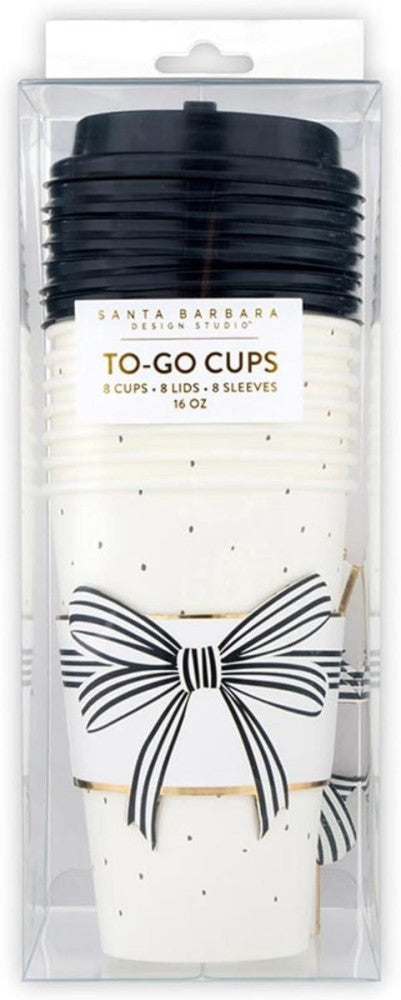 8-Count Paper Coffee Cups, Sleeves and Lids To-Go Hot Drink Cups, 16-Ounce