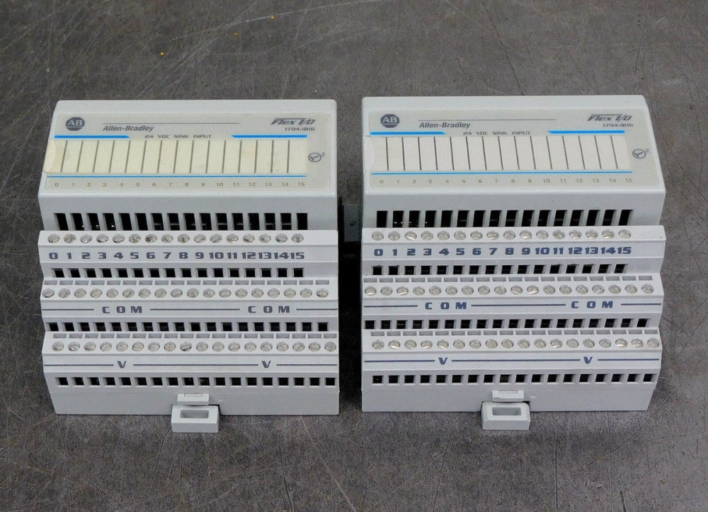 Allen Bradley 1794-IB16 Flex I/O Digital Sink Input Module 24VDC Lot of Two (2)