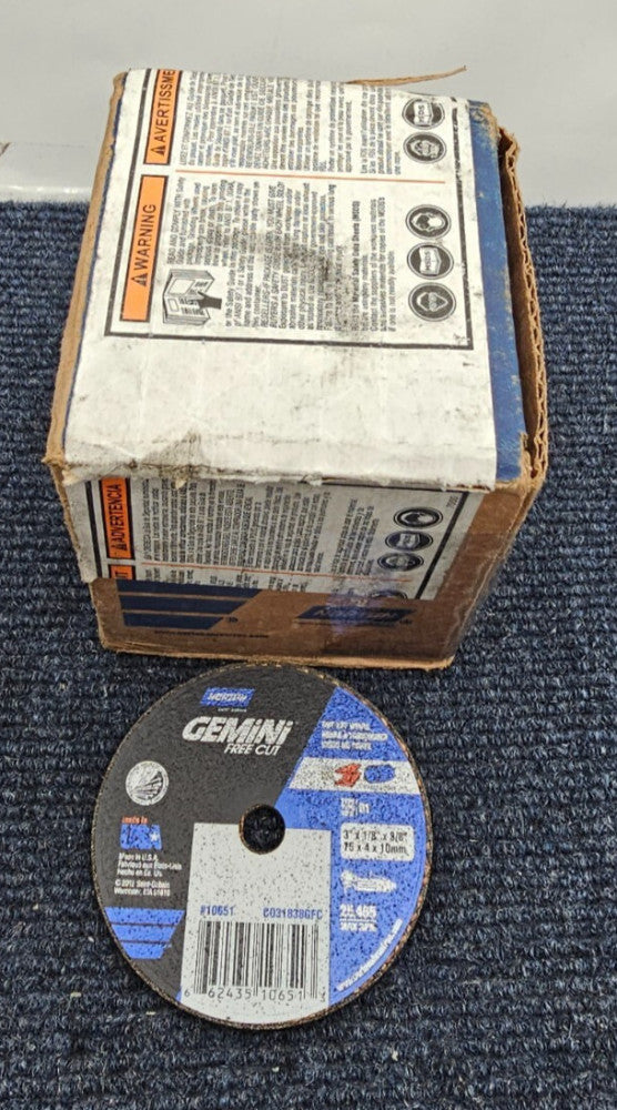 ( QTY 25 ) Norton 10651, Type 01 Gemini Cut-Off Wheels, 3"x1/8"x3/8"
