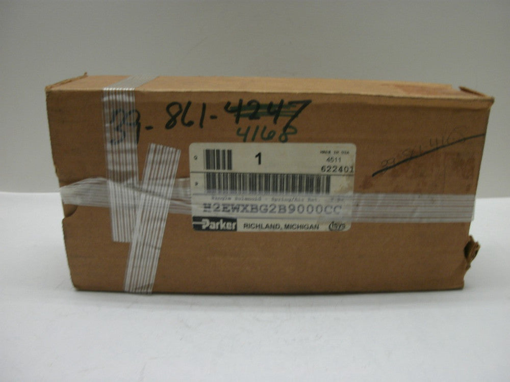 PARKER H2EWXBG2B9000CC SINGLE SOLENOID VALVE SPRING/AIR RET. 2-POS NEW IN BOX