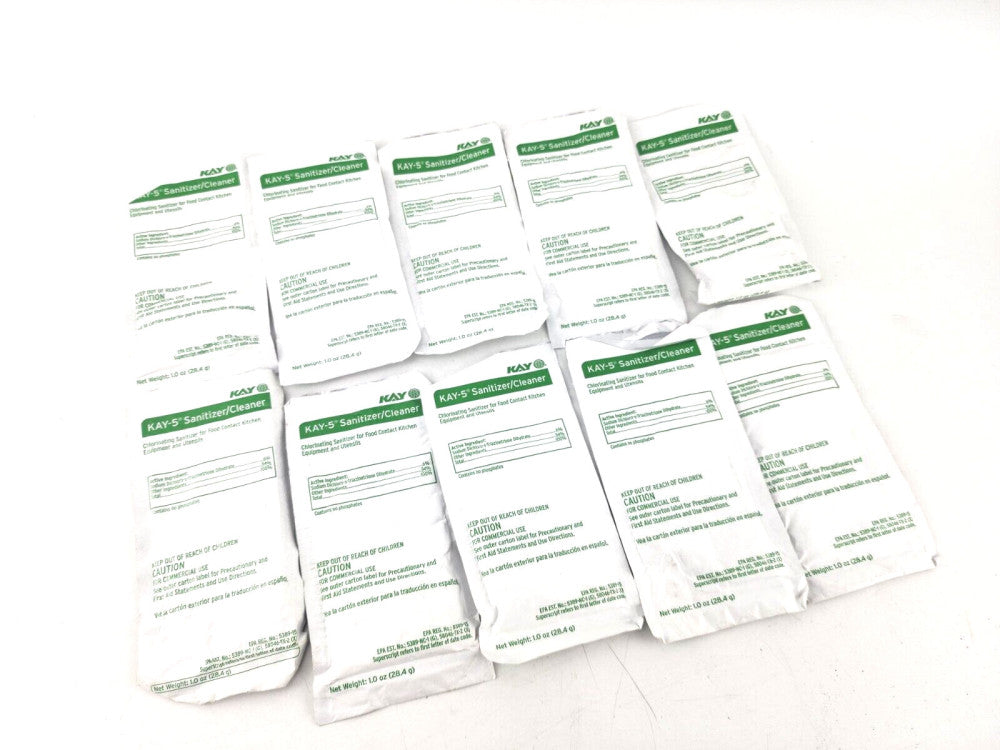 Lot of 10 (1oz) Packets Kay 5 Packet Cleaner Commercial Kitchen
