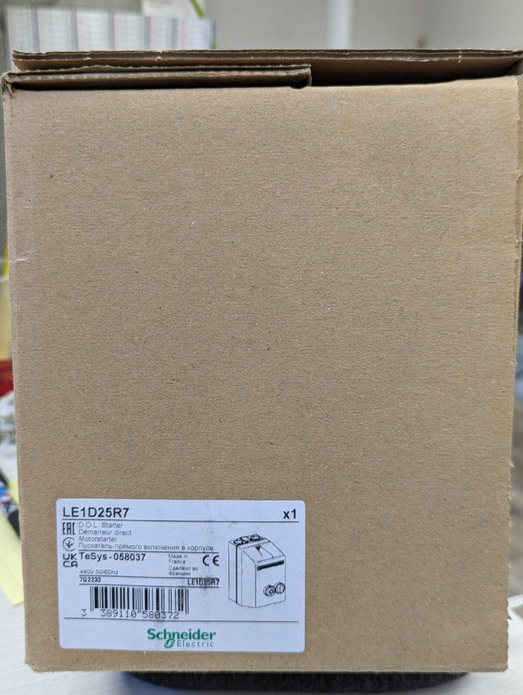 Square D LE1D25R7 25A 440VAC Enclosed DOL Starter New In Box USA