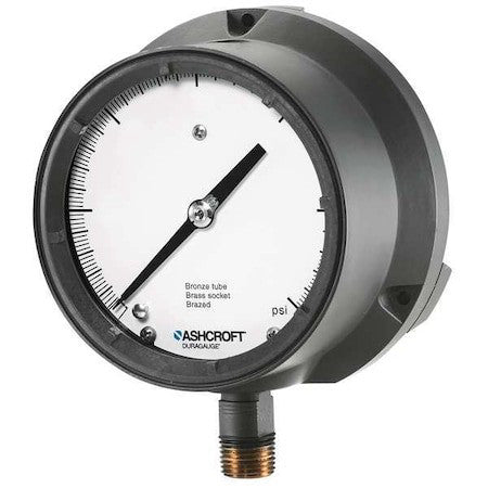 Ashcroft 451379Asl04lvac Process Vacuum Gauge, 30 To 0 Psi, 4 1/2 In Dial, 1/2
