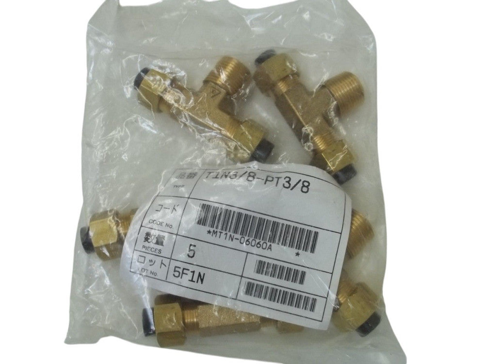LOT OF 5 NITTA MOORE T1N3/8-PT3/8 TUBE FITTING NSNP