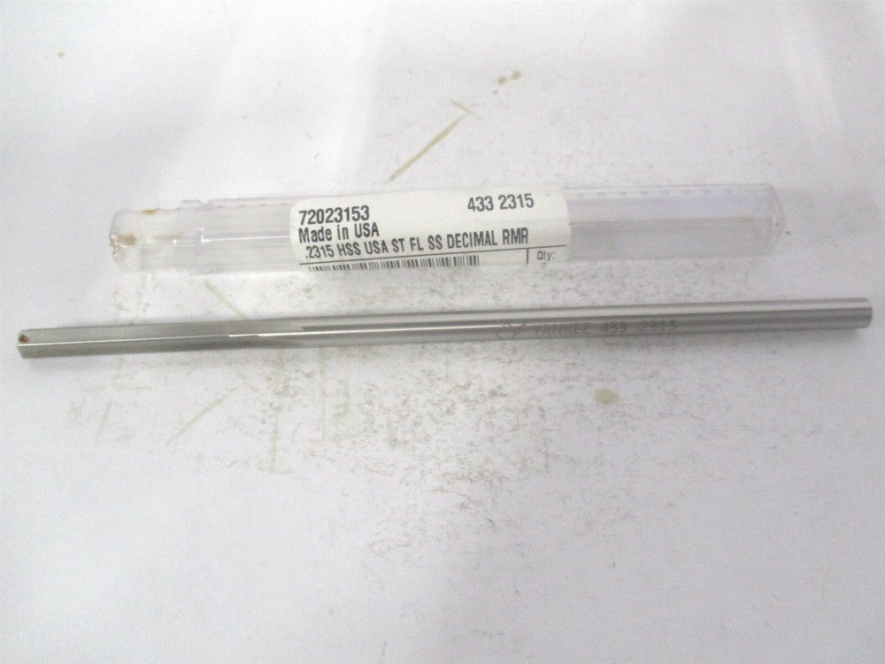 (433-0.2315) 0.2315 x 1-1/2" x 6" OAL 6-Flute Straight Shank HSS Chucking Reamer