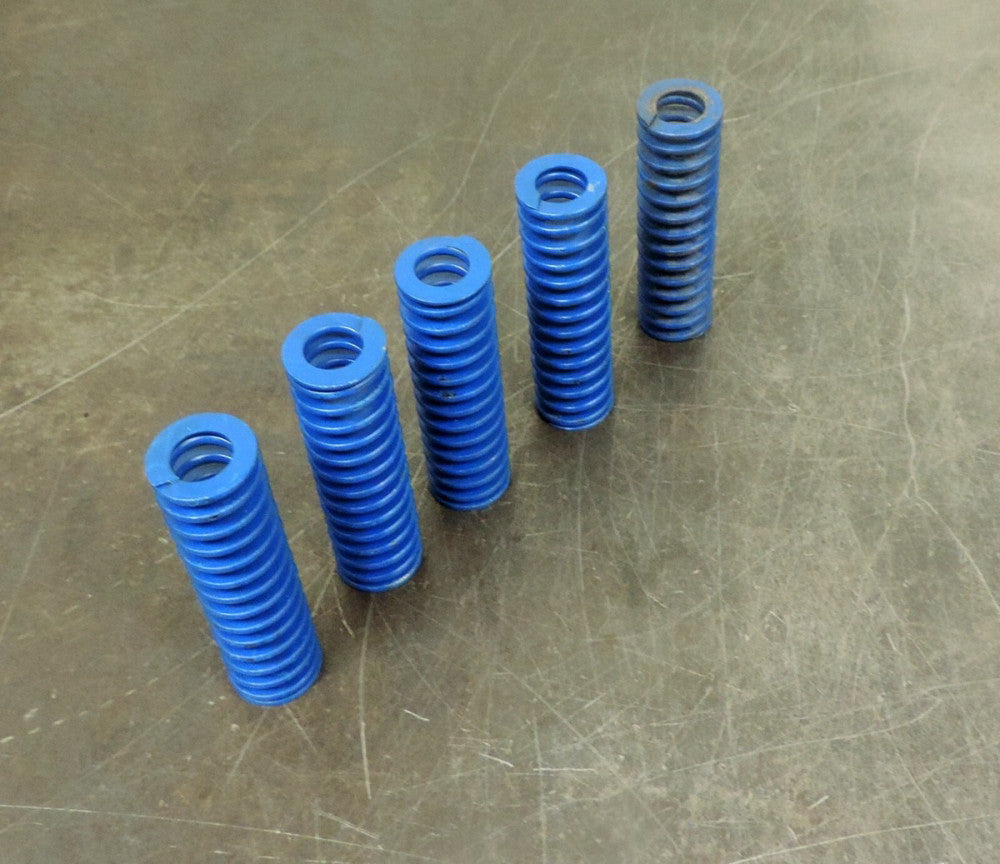 Century Spring D-1138 3.5" Chrome Alloy Blue Die Spring  Lot of (5) Five Springs