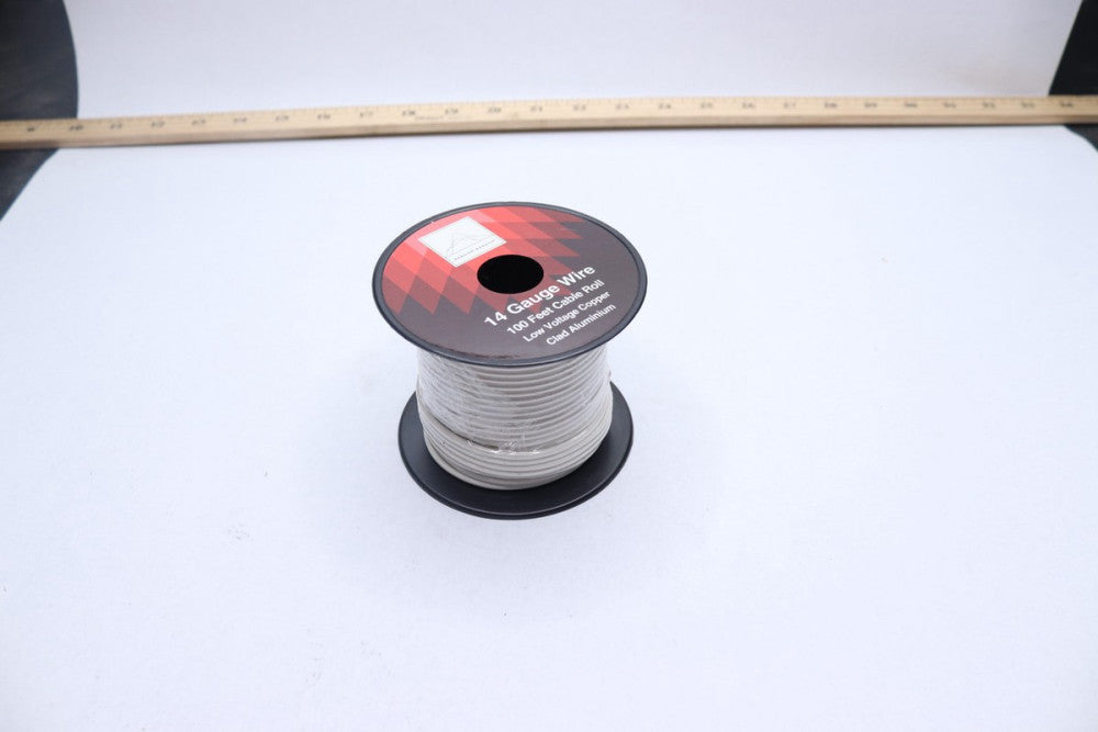 Baboom Baboom 14 Gauge Wire Cable Roll Copper Clad Aluminum White 100Ft