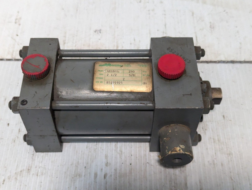 Miller Fluid Power A81B4N Cylinder 2-1/2 Bore, 2 Stroke+Returns
