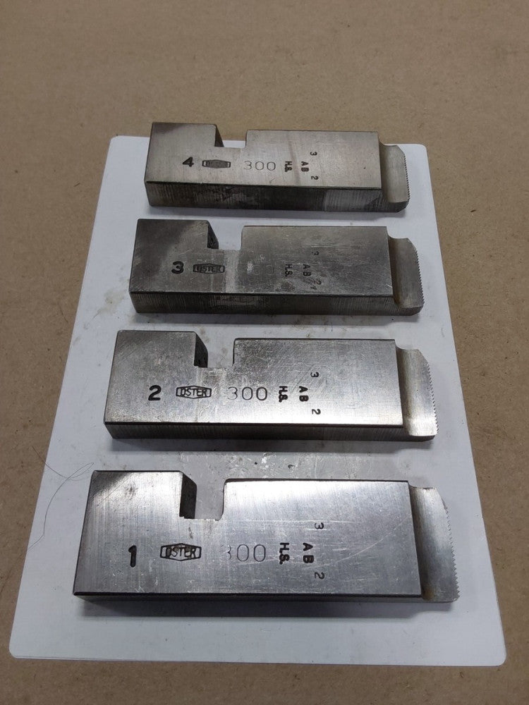 Oster 300 1-4 Die Set #1, 2, 3,4 12410, 1/4 & 28 NF, HIGH SPEED