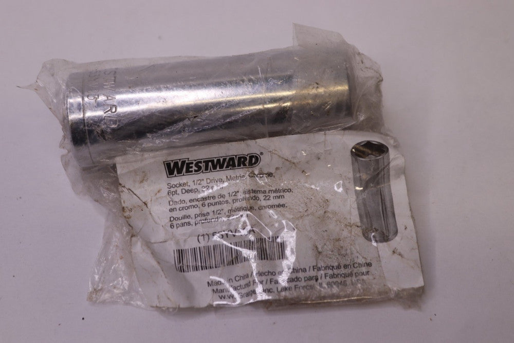 Westward Socket 6-Point Chrome 22mm x 1/2" 53YV13A