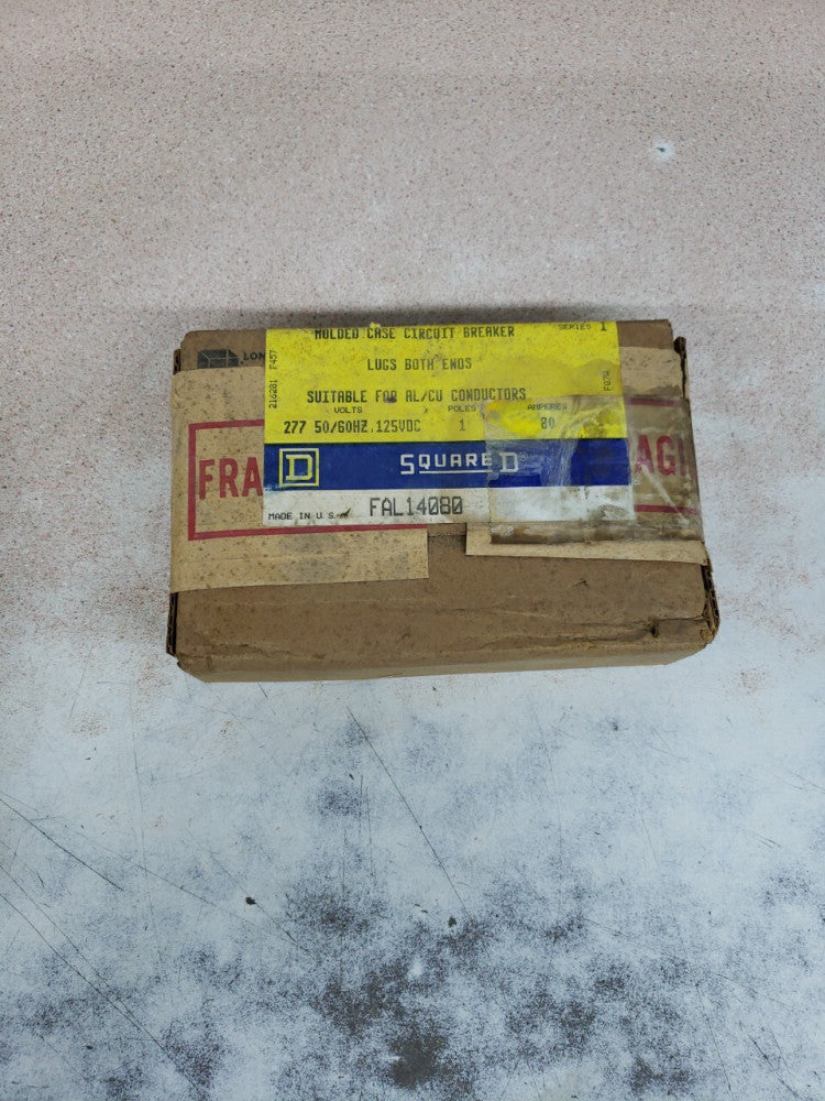 Square D FAL14080 1 Pole 80 Amp 18KA@ 277V  Circuit Breaker  New old stock!