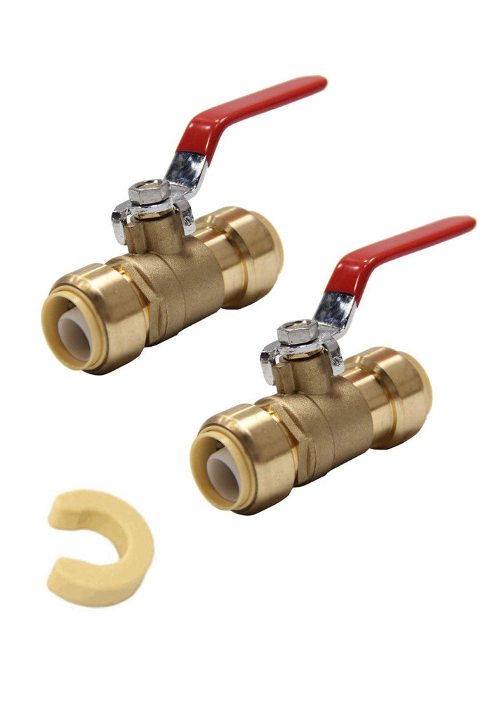 Pack of 2 1 Inch Push-Fit Full Port Ball Valve with a Disconnect Clip Tool UP...
