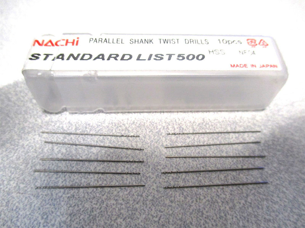 Nachi (0345403) .28mm x 20mm OAL 2-Flute HSS Straight Shank Jobber Drill - 10 PC