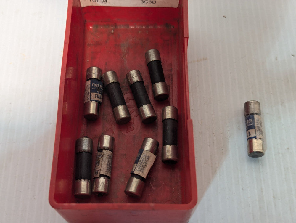 Lot of 9 Fusetron(Bussmann) FNA-1 Specialty Midget Fuse, 1A, FNA 