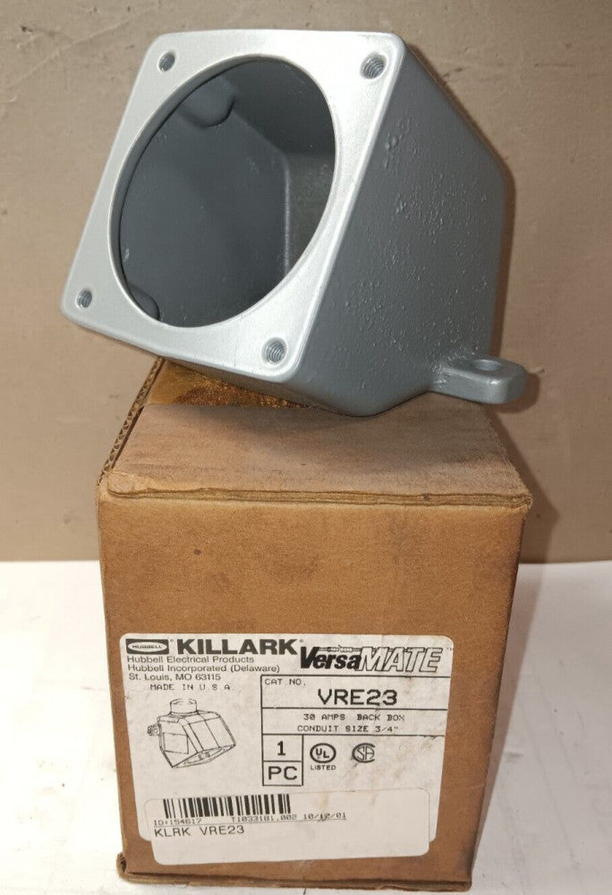 NEW KILLARK VRE23 30 AMP RECEPTACLE BACK BOX 3/4" HUB