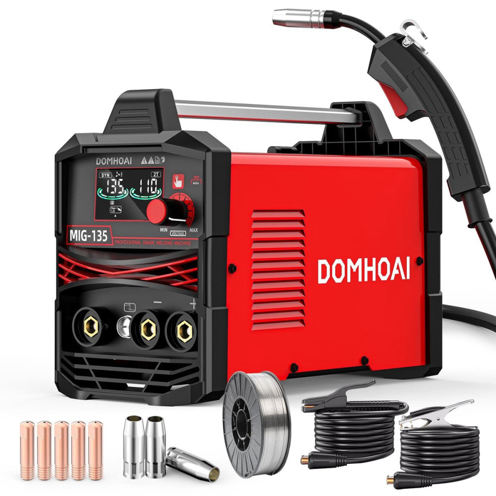 MIG Welder 110V, 135A Flux Core MIG Welder/Lift TIG/Stick 3-in-1 Welding Mach...