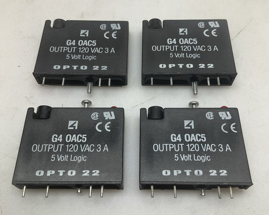 4 Pack Opto 22 G4OAC5 Output Module 12-140 VAC 5 VDC Logic