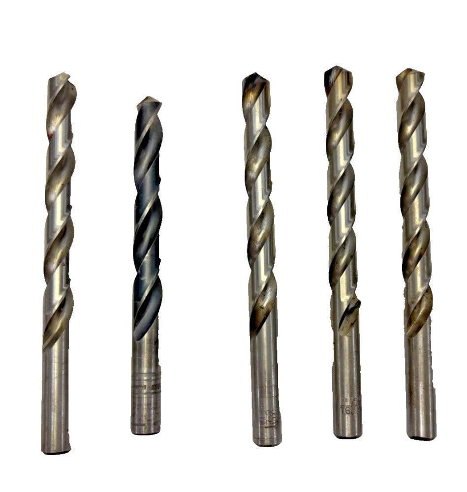 STRAIGHT SHANK DRILL BITS, LOT OF 5, OAL 5-1/2"