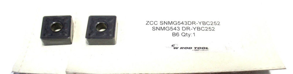 NEW SNMG543DR-YBC252 B6 Carbide Turning Insert - Lot of 2