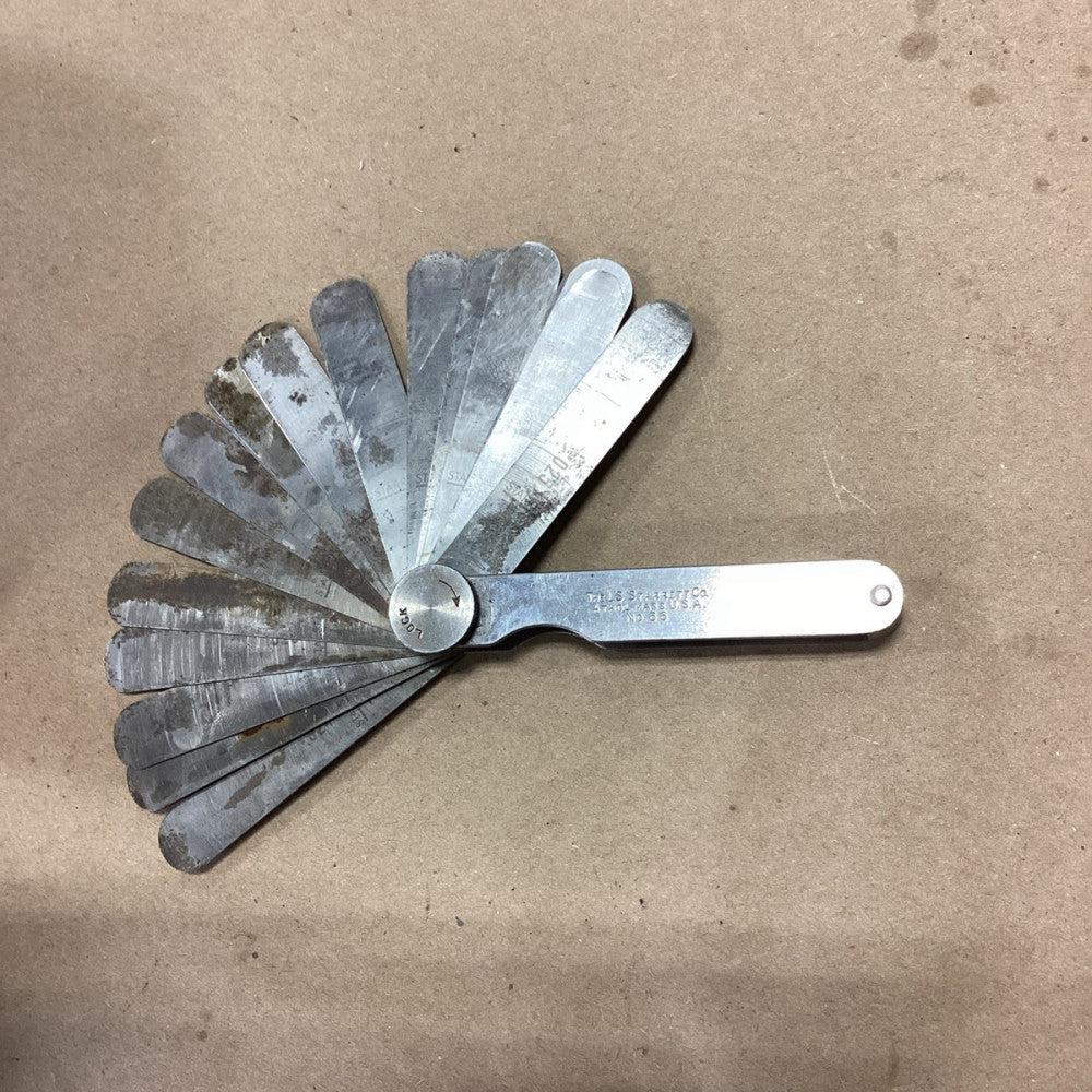 STARRETT No. 66 Tempered Steel Thickness Gage with Straight Leaves