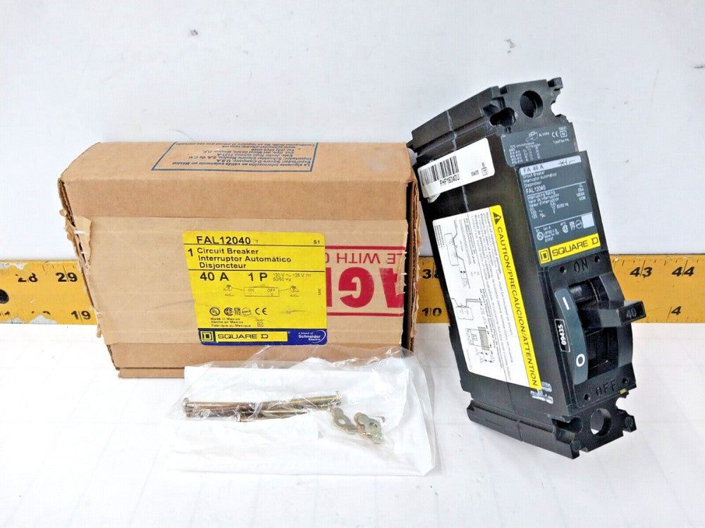 New Square D 40 Amp Circuit Breaker 120 VAC / 125 VDC Single Pole  FAL12040