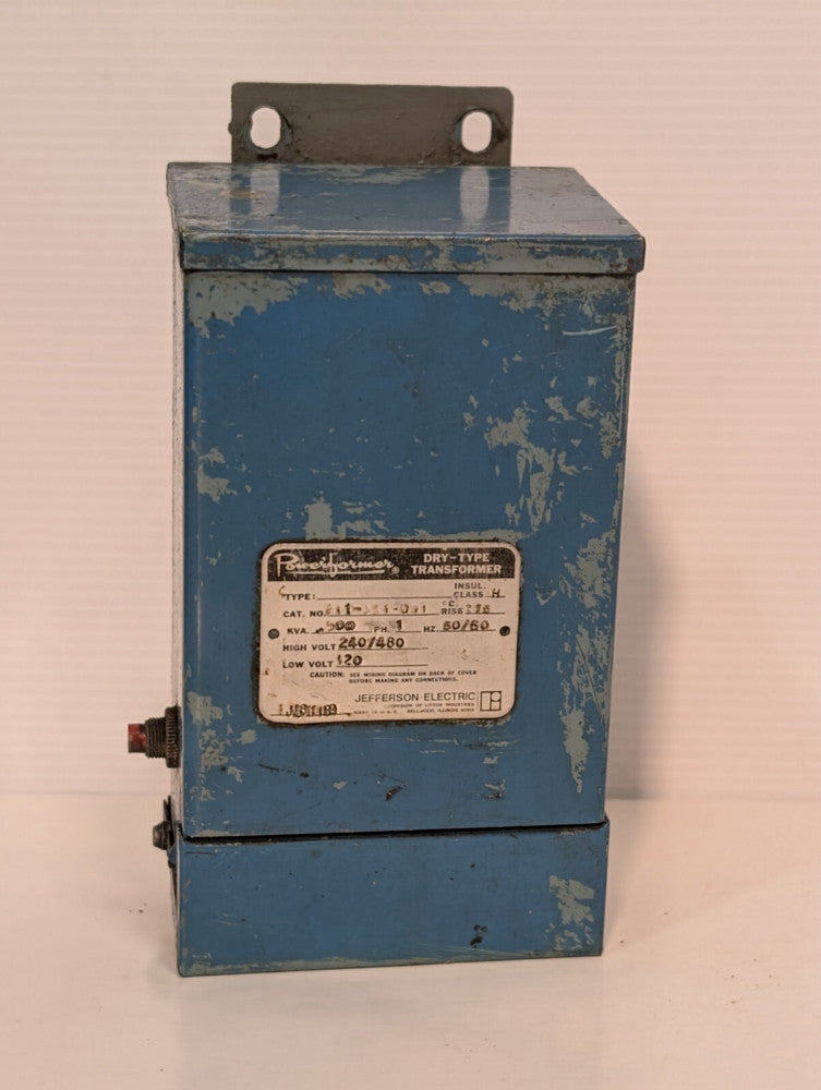 Jefferson Electric .500 KVA 1PH 240/480HV 120LV Dry-Type Transformer
