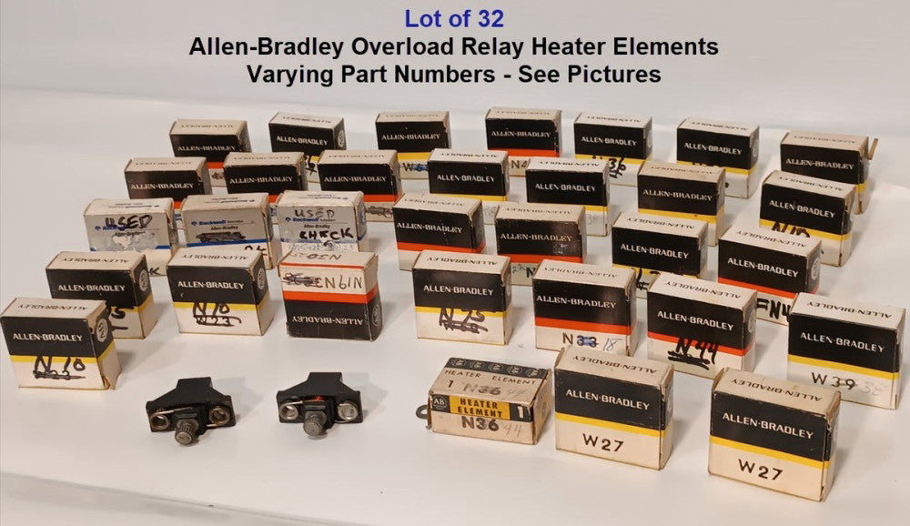 Lot of 32 Allen-Bradley Overload Relay Heater Elements, Varying Sizes  MPN's