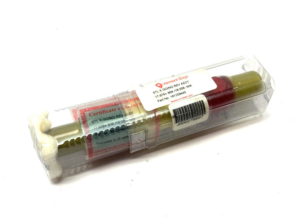 Vermont Gage 161209440 STL X GO/NOGO Rev. Gauge Assembly 17.976+mm/18.006-mm