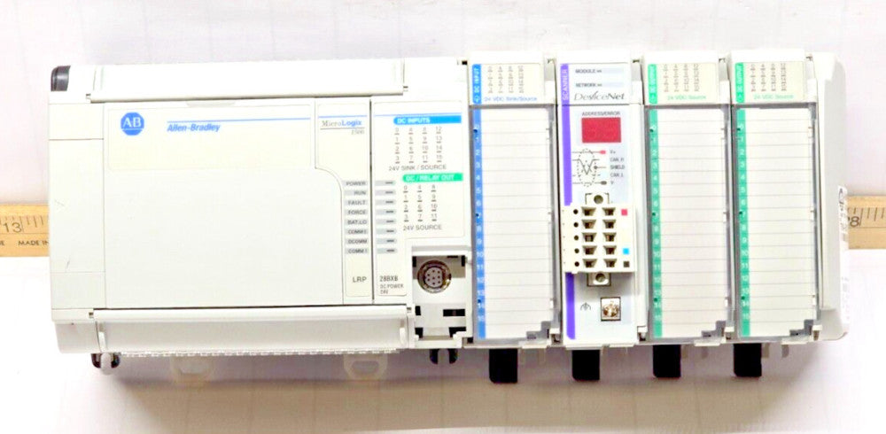 Allen Bradley Micrologix 1500 Base W/ Input/Output Cards & Scanner  1764-28BXB