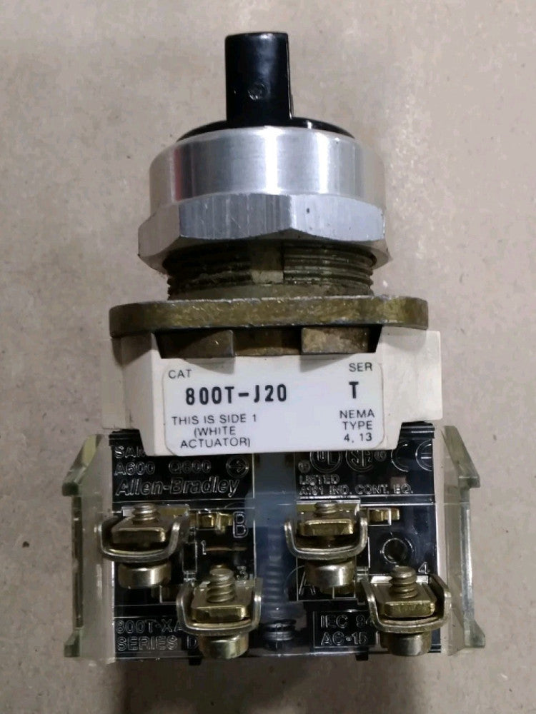 Allen-Bradley 800T-J20 Series T 30mm Knob Selector Switch 