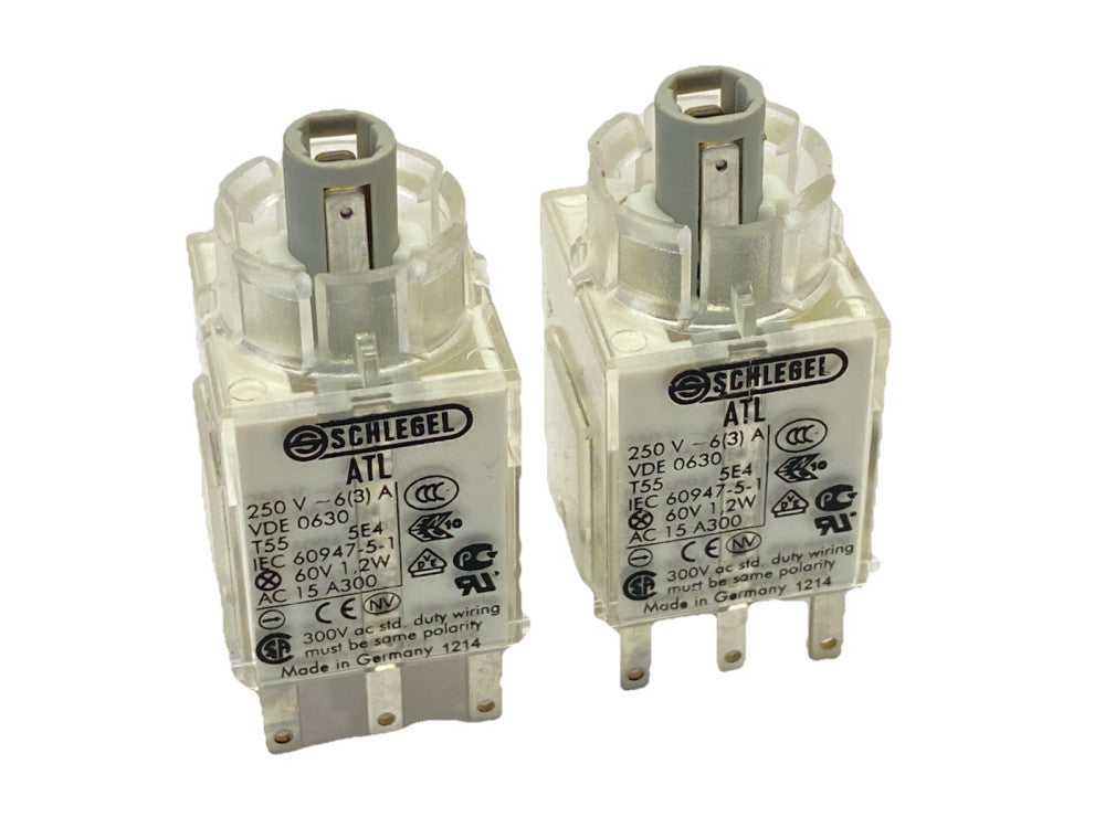 Schlegel ATL VDE 0630 Momentary Push Button Switch T55 250V LOT OF 2