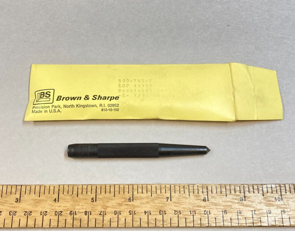 Brown & Sharpe 7/32" Center Punch 4" Long #765E USA NEW!