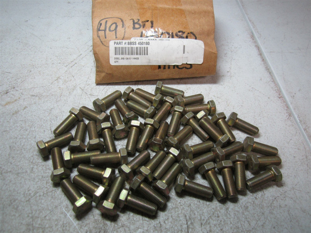 Brighton Best (450180) 3/8" - 24 1" OAL Hex Cap Screws - Pack of 49
