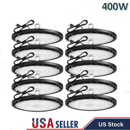 10Pack 400W Led UFO High Bay Light Warehouse Factory Commercial Shop Light 6000K