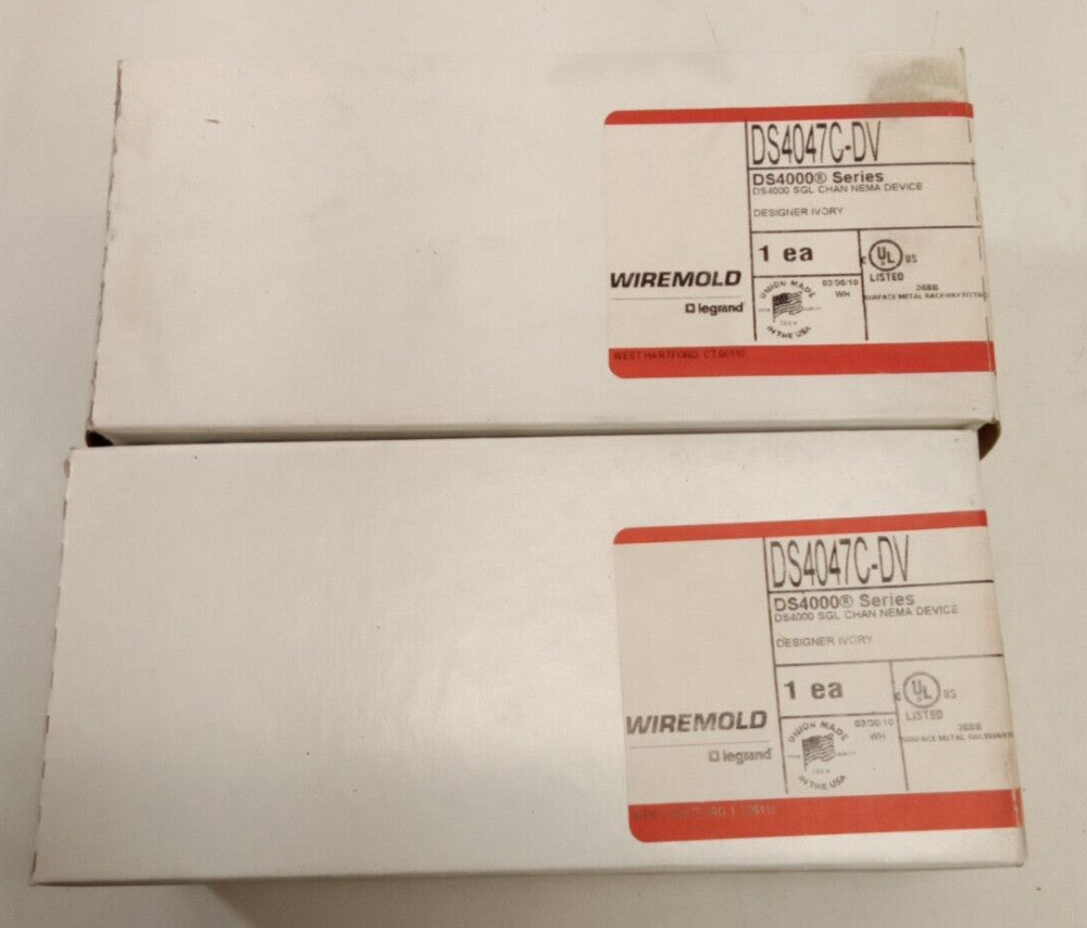 Wiremold DS4047C-DV DS4000 Series SGL Chan NEMA Device (Lot Of 2) Ivory