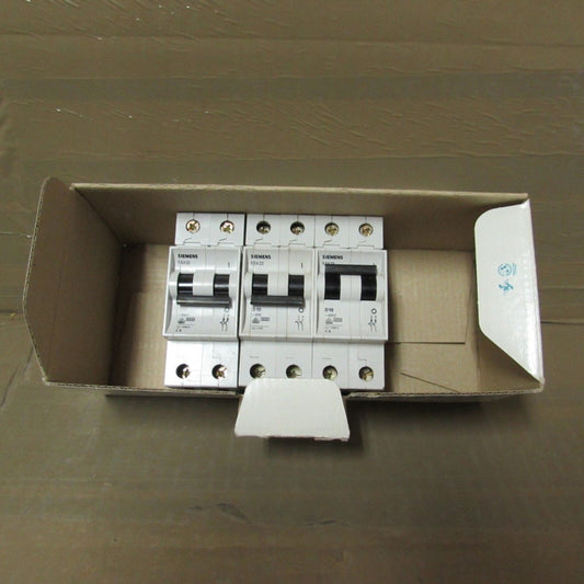 1LOT -3QTY SIEMENS 5SX2 210-8, 10A MINIATURE CIRCUIT BREAKER, 400V/2P, NIB! MO!!
