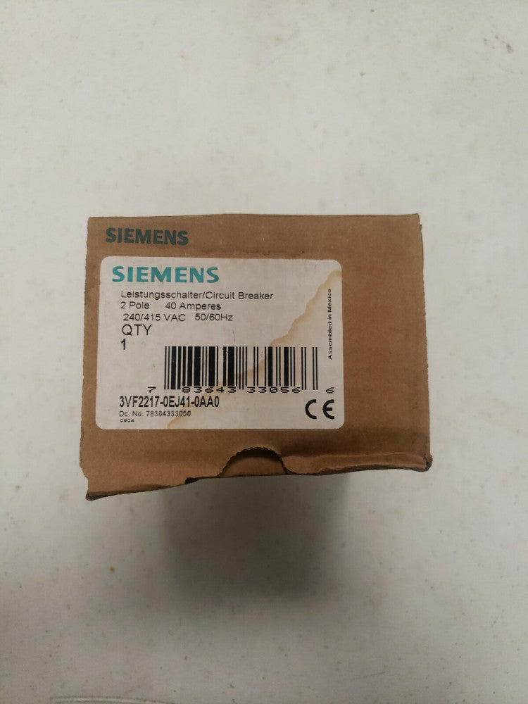 Siemens 3VF2217-0EJ41-0AA0 Circuit Breaker 2 Pole 40 AMP 240/415V NEW OLD STOCK