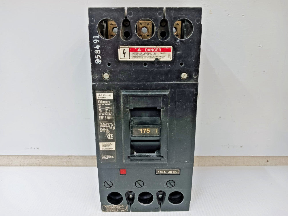 Siemens ITE 175 Amp Circuit Breaker 3 Pole 600 VAC 22kA FJ63B175