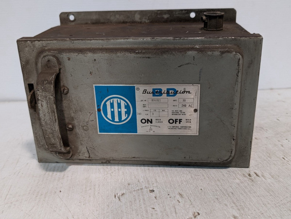 ITE BSU321 BD fusible busway plug, Bus-Tribution, 30 Amp, 240V
