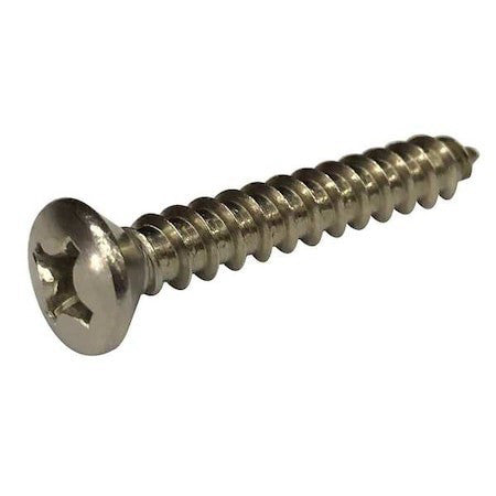 Zoro Select 1Ve76 Sheet Metal Screw, #10 X 1-1/2 In, Plain 18-8 Stainless Steel
