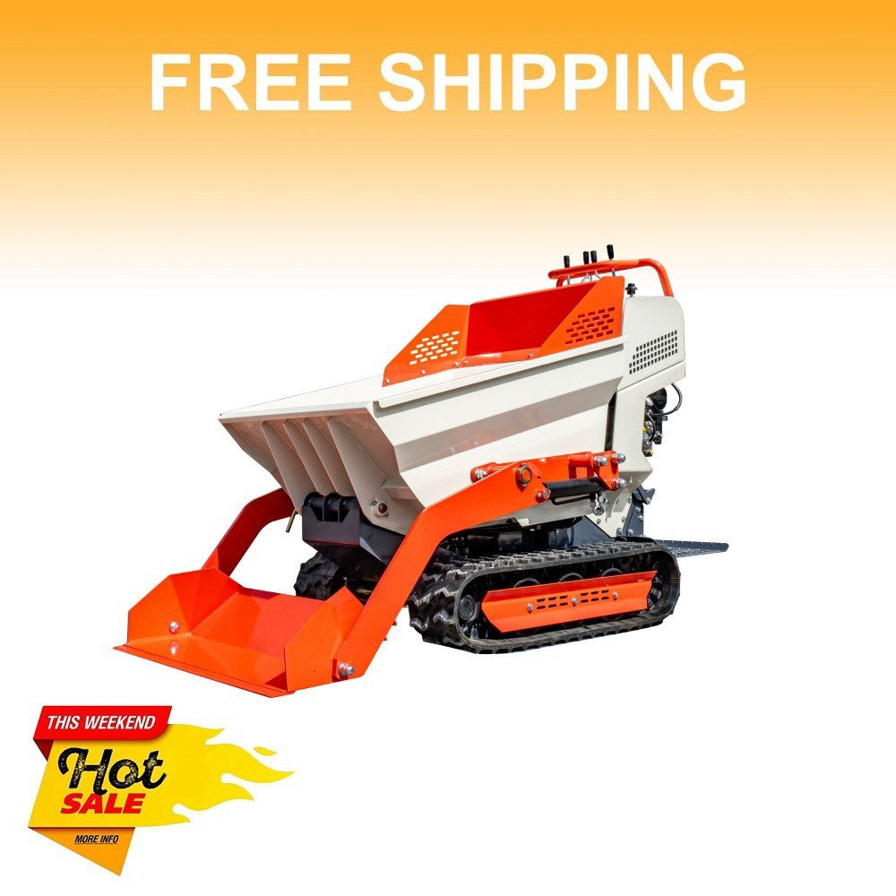 Electric-start 6.5HP Mini Crawl Dumper with Rubber Track  Dumper EPA Gas Engine