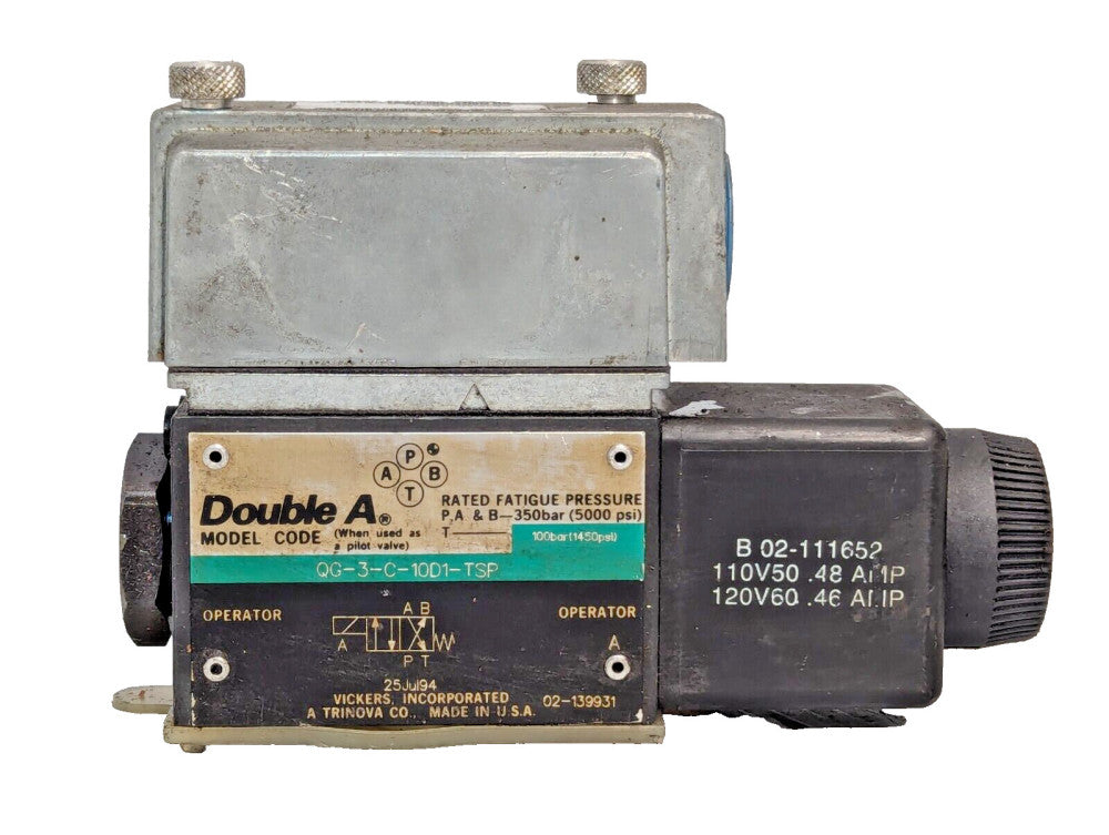 Vickers Double A QG-3-C-10D1-TSP Solenoid Valve 120/60+Returns