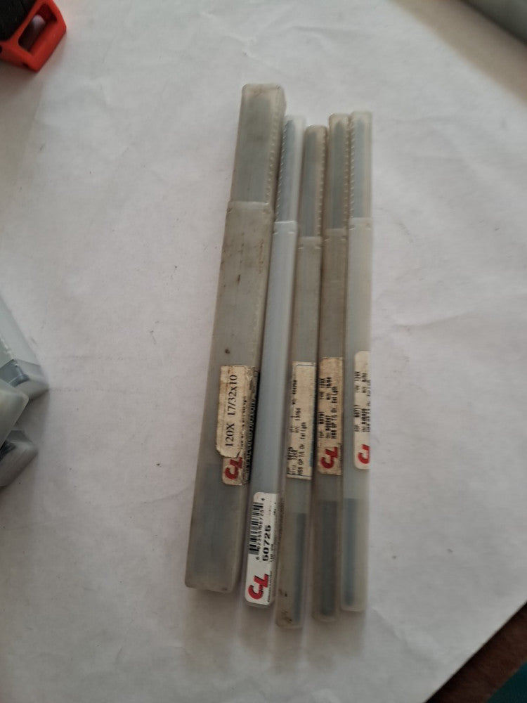 Lot Of 5 Chicago-Latrobe  13/64" ,5/32",15/64",17/32 All Are 10" Length. 